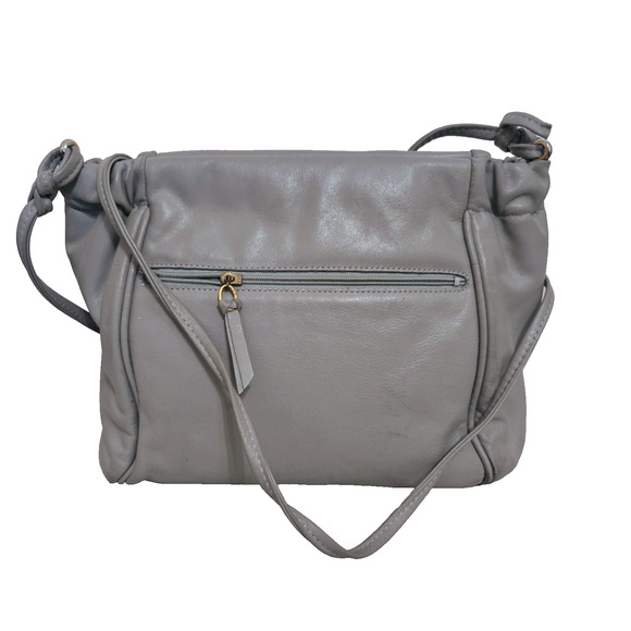 Vintage Anne Klein for Calderon grey Leather Crossbody Shoulder Bag - Picture 6 of 11